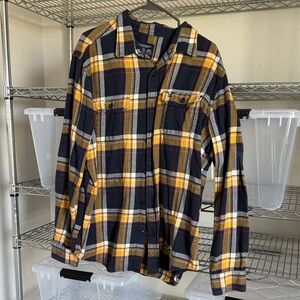 American Eagle Outfitters Plaid Shirt - Black, Yellow, White